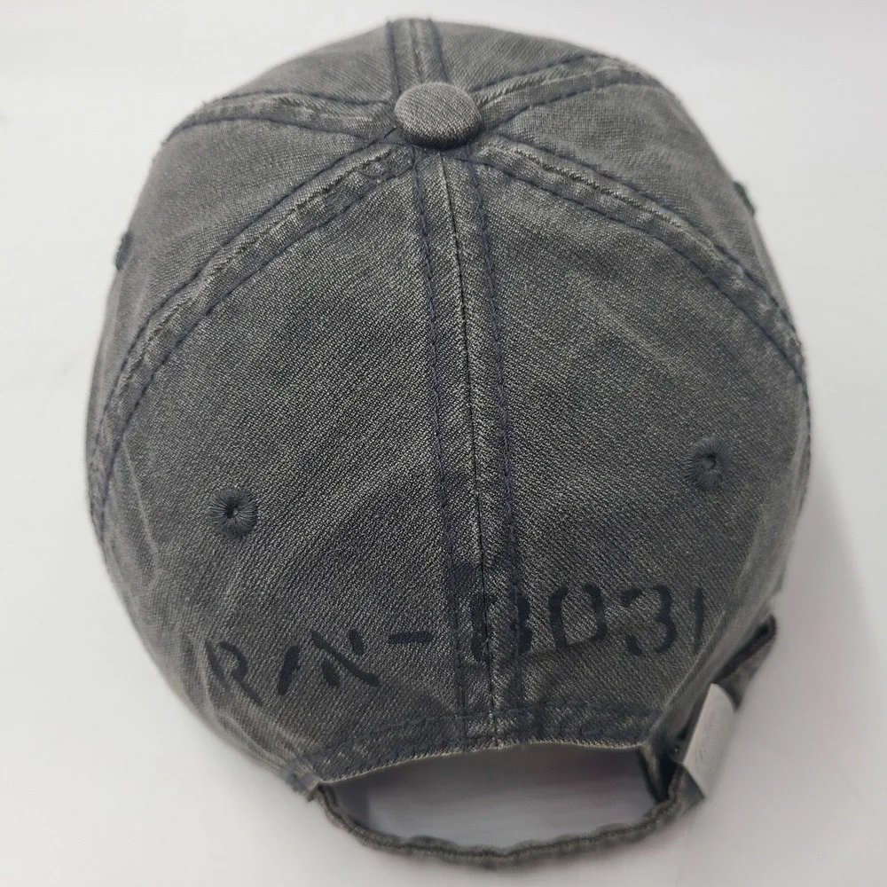 Lucky Brand Hat Adjustable Strapback Gray Black Men Cotton Casual‎ Everyday Wear
